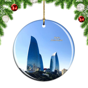 Flame Towers Baku Azerbaijan Christmas Ornament