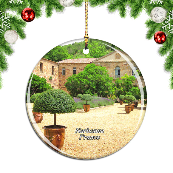 France Abbaye de Fontfroide Narbonne Christmas Ornament