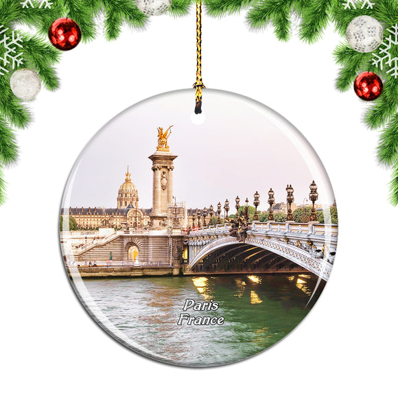 France Alexandre III Bridge Paris Christmas Ornament