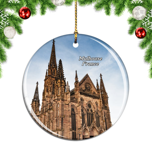 France Cathedral Mulhouse Christmas Ornament