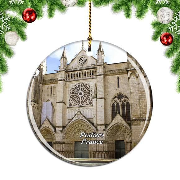 France Cathedral Poitiers Christmas Ornament