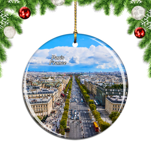 France Champs Elysees Paris Christmas Ornament