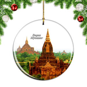 Bagan Temples Myanmar Christmas Ornament