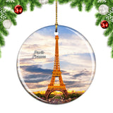 France Eiffel Tower Paris Christmas Ornament