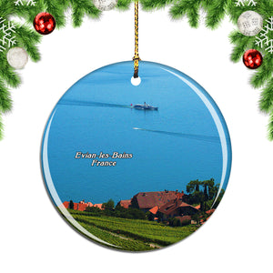 France Lake Evian-les-Bains Christmas Ornament