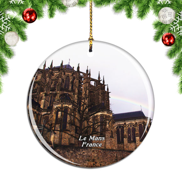 France Le Mans Cathedral Christmas Ornament