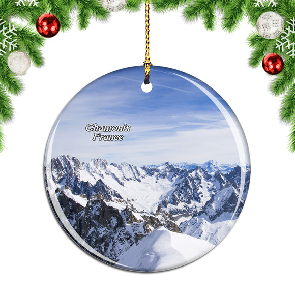 France Mont Blanc Chamonix Alps Christmas Ornament