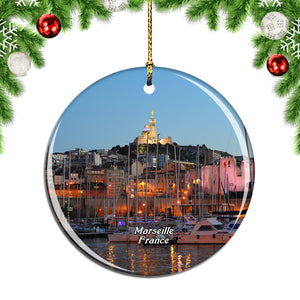 France Old Port of Marseille Christmas Ornament