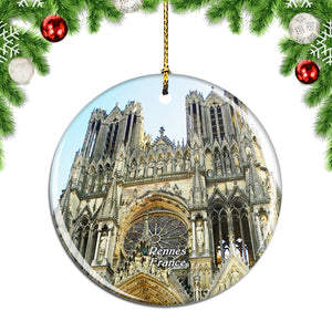 France Our Lady of Reims Cathedral Christmas Ornament