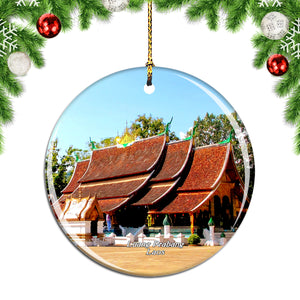 Golden City Temple Luang Prabang Laos Christmas Ornament