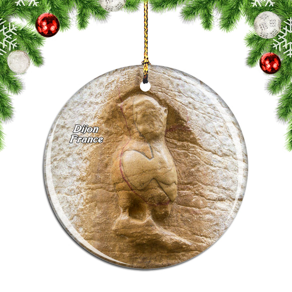 France Owl's Trail Dijon Christmas Ornament