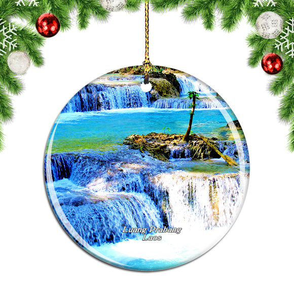 Kuang Si Falls Luang Prabang Laos Christmas Ornament