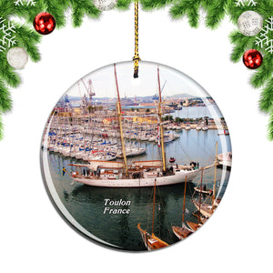 France Port Toulon Christmas Ornament