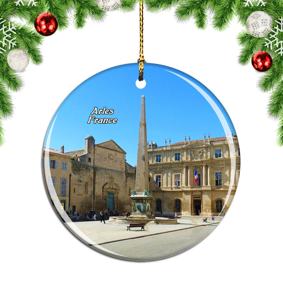 France Republic Square Arles Christmas Ornament