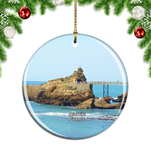 France Rock of the Virgin Biarritz Christmas Ornament