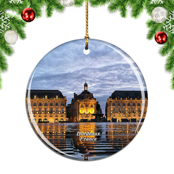 France Royal Square The Water Mirror Bordeaux Christmas Ornament