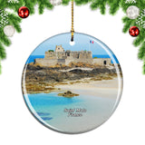 France Saint Malo Castle Christmas Ornament