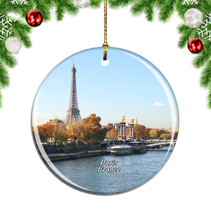 France Seine River Paris Christmas Ornament