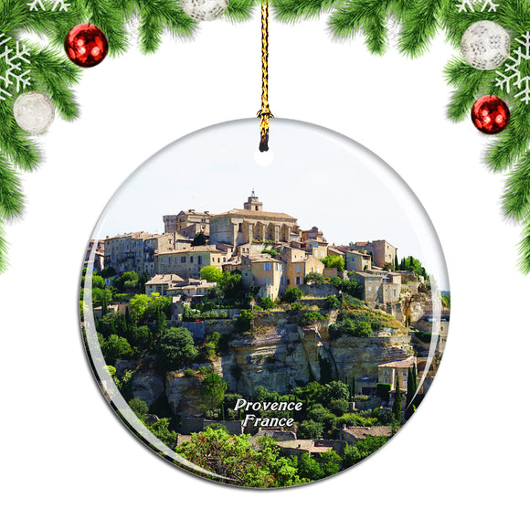 France Stone Town Gordes Provence Christmas Ornament