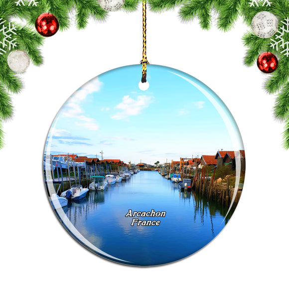 France Winter Town Arcachon Christmas Ornament