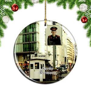 Germany Checkpoint Charlie Berlin Christmas Ornament