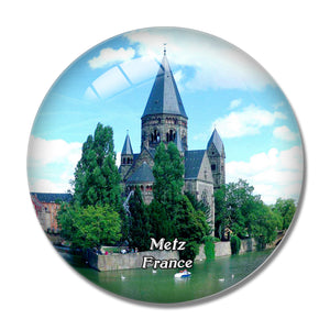 Metz France Le Temple Neuf 3D Fridge Magnet Crystal Glass