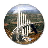 Millau France Viaduc 3D Fridge Magnet Crystal Glass