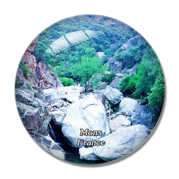 Mons France Gorges d'Heric 3D Fridge Magnet Crystal Glass