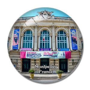 Montpellier France Place de la Comedie 3D Fridge Magnet Crystal Glass