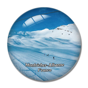 Montricher-Albanne France Station de ski Les Karellis 3D Fridge Magnet Crystal Glass