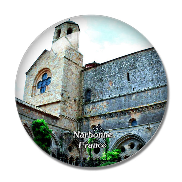 Narbonne France Abbaye de Fontfroide 3D Fridge Magnet Crystal Glass