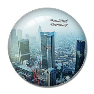 Germany Main Tower Frankfurt 3D Fridge Magnet Crystal Glass