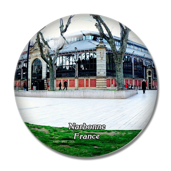 Narbonne France Les Halles 3D Fridge Magnet Crystal Glass