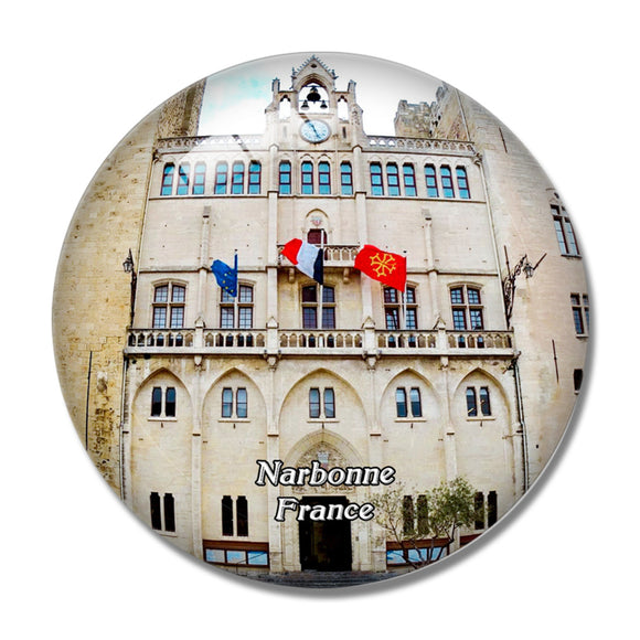 Narbonne France Palais des Archeveques 3D Fridge Magnet Crystal Glass