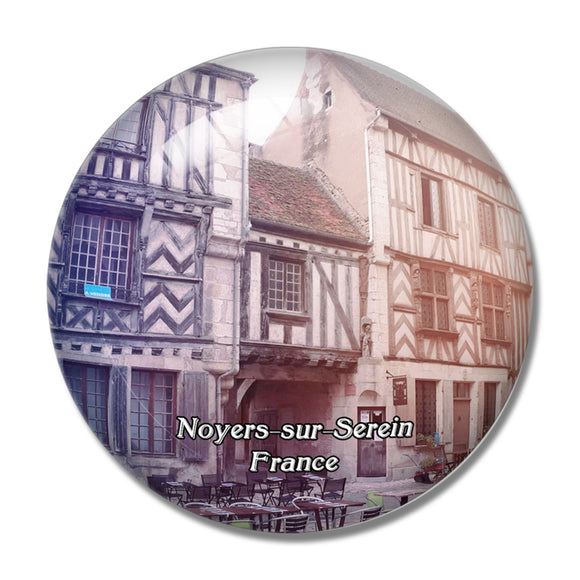 Noyers-sur-Serein France Village Medievale 3D Fridge Magnet Crystal Glass