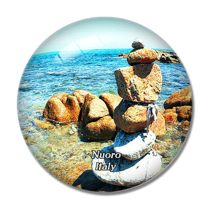 Nuoro Italy Spiaggia Berchida 3D Fridge Magnet Crystal Glass