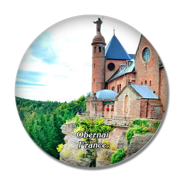 Obernai France Mont Sainte Odile 3D Fridge Magnet Crystal Glass