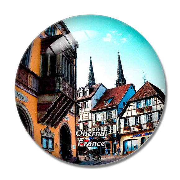 Obernai France Parcours Historique 3D Fridge Magnet Crystal Glass