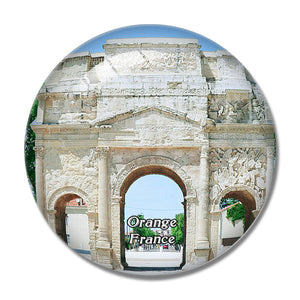 Orange France Triumphal Arch 3D Fridge Magnet Crystal Glass