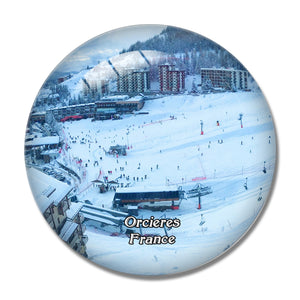 Orcieres France Merlette Ski 3D Fridge Magnet Crystal Glass