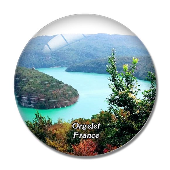 Orgelet France Lac de Vouglans 3D Fridge Magnet Crystal Glass