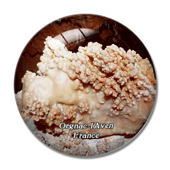 Orgnac-l'Aven France Aven Grotte Forestiere 3D Fridge Magnet Crystal Glass