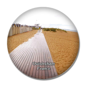 Ouistreham France Beach 3D Fridge Magnet Crystal Glass