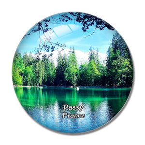 Passy France Lac Vert 3D Fridge Magnet Crystal Glass