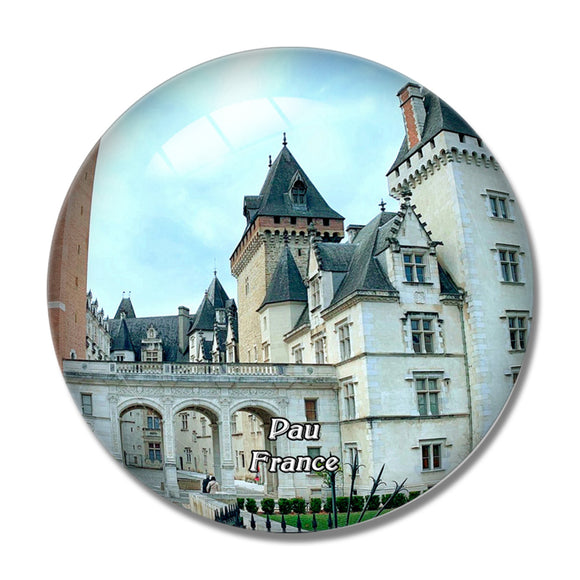 Pau France Chateau 3D Fridge Magnet Crystal Glass