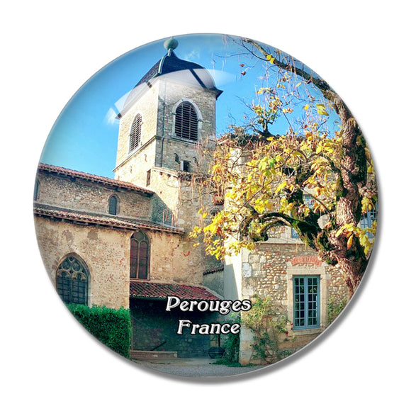 Perouges France Cite medievale de Perouges 3D Fridge Magnet Crystal Glass