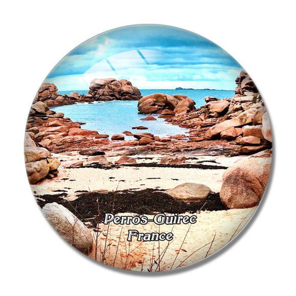 Perros-Guirec France Sentier des douaniers 3D Fridge Magnet Crystal Glass