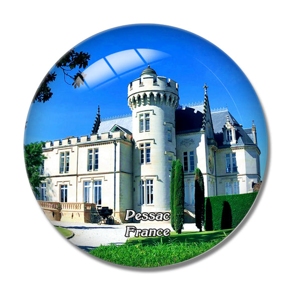 Pessac France Chateau Pape Clement 3D Fridge Magnet Crystal Glass