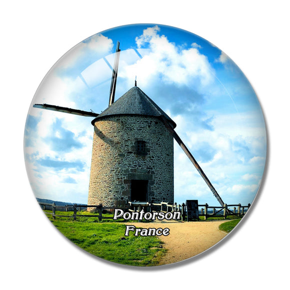 Pontorson France Le Moulin de Moidrey 3D Fridge Magnet Crystal Glass