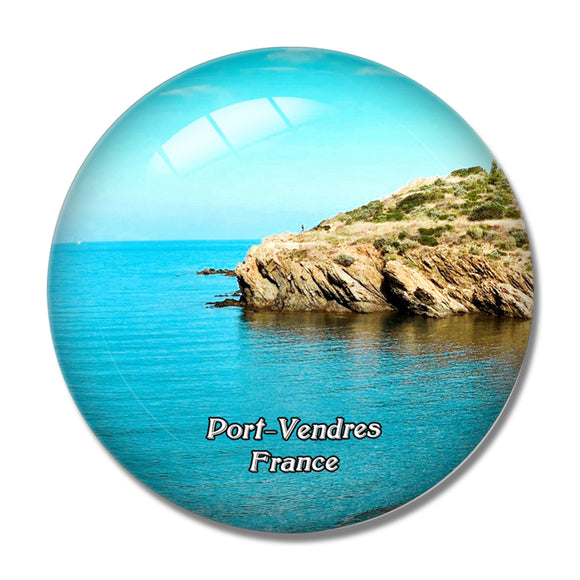 Port-Vendres France Paulilles Recreational Park 3D Fridge Magnet Crystal Glass